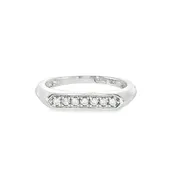 10k White Gold 0.125 ctw Geometric Women's Diamond Ring