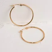 14K Gold 1.5x30mm Hoops