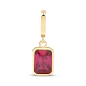 Charmed Memories Emerald-Cut Lab-Created Ruby Charm 10K Yellow Gold