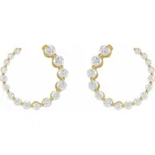 0.88 carat total Front to Back Lab Grown Diamond  Hoop Earrings