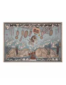 135x195 Large Rectangle Silk Scarf-Floating Rabbits-Cameo