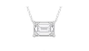 0.50ct Emerald Cut Lab-Grown 14k White Gold Solitaire Pendant