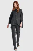 Washed Iconic Stretch Drawstring Jeans in Jet