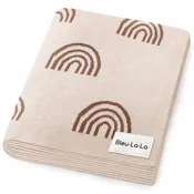 Bleu La La 100% Luxury Cotton Swaddle Receiving Baby Blanket - Rainbow: Brown