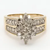 10K Gold Diamond Engagement Ring| 1.00 CT TDW| 6.00 Grams| Size 7″- R14059
