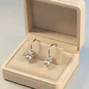 Acorn Hoop Earrings, Silver - 16mm