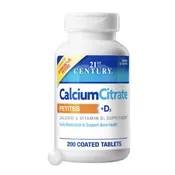 21st Century, Calcium Citrate Petites  + D3, 200 Tabs