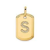 14kt Gold Dog Tag With Diamonds Made To Order