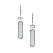 14k Blue Topaz & Diamond Earrings