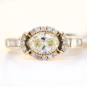 Custom Light Fancy Yellow Diamond Engagement Ring - 14K Yellow Gold