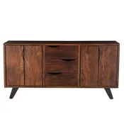 68-Inch Acacia Wood Sideboard in Walnut Finish