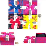 3.5″ Colorful Square Gift Boxes w/ Ribbon Mix Colors