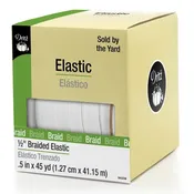 ½” Wide Elastic Braid, White