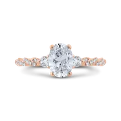 14K Rose Gold Diamond Engagement Ring (Semi Mount)