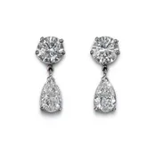 14k 4.97ctw Diamond Studs with Pear Shape Earring Jackets