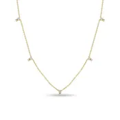 14K Double Diamond Station Necklace