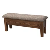 48" Oak Wood Upholstered Shaker Heavy Leg Bench with Storage | ASB