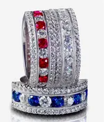 RUBY &amp; SAPPHIRE DIAMOND ETERNITY RINGS