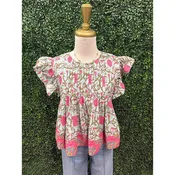 Ale Mint Flutter Sleeve Top