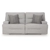 Acklen Place - 2-Piece Power Reclining Sectional Loveseat - Pewter
