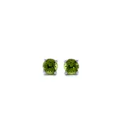 14KWG 4MM Round Peridot Stud Earrings