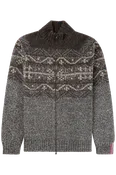 Alpe Patterned Merino Alpaca Full-Zip Sweater