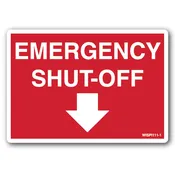 Emergency Shut-Off Safety Label