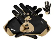 Black $ BAGS Football Gloves