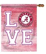 Alabama Crimson Tide Flag 2 Sided LOVE House Banner
