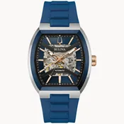 Brand New Bulova Maquina Blue Dial And Strap Automatic Watch 98A318