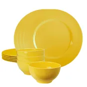 12pc Melamine Dinner Set, Lemon