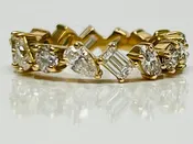 18kyg Mismatch Diamond Band