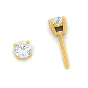 4 Prong Set Solitaire Stud 14kt Earrings .51 T.C.W.