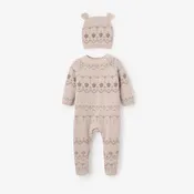 Acorn Fairisle Jumpsuit + Hat Set 2pc