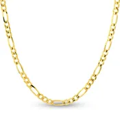 14K Gold Semi-Hollow Figaro Chains 150 Gauge 6.5mm
