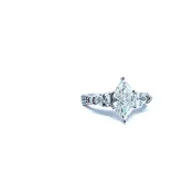 14 KARAT WHITE GOLD 1.51 CARAT MARQUISE DIAMOND SI2/H WITH 2.19TDW ENGAGEMENT RING 100-00125