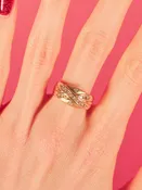 14k Diamond Crossover Ring