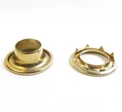 Rolled Rim Spur Grommets #4 Brass 217-4 - 12 of Each Piece (12 Rolled Grommets w/ Spur Ring) — Northwest Tarp & Canvas