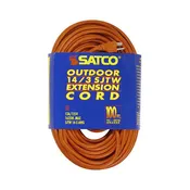 100 Foot Orange Heavy Duty Outdoor Extension Cord - 14/3 Ga. SJTW-3 Orange Cord With Sleeve - 13A-125V - 1625W - 6-Pack