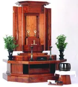 AR-1000 Natural Lacquered Walnut Butsudan and Stand