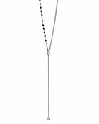 Evermore Black Spinel Sterling Silver Chain Necklace