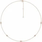 14K 1/6 CTW Diamond 5-Station 18" Necklace