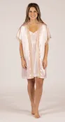 Shadowline® Charming Lace Trim Satin Robe