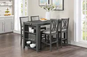 Amy gray counter height table w/ 4 chairs