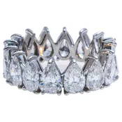 8 CT Natural Pear Diamond Eternity Band Platinum Crown Ring