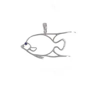 14K Gold Silhouette Angel Fish Pendant