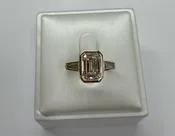 14k Yellow Gold Genuine IGI Certified Lab Grown Bezel Set 3.03 Carat Emerald Cut Diamond Three Stone Ring