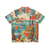 Art Boutiki Happy Hour at Beachside Aloha Hawaiian Style Shirt