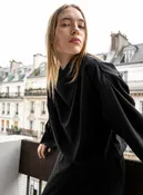 Blouse col bénitier manches longues