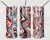 Abstract Glitter Red Swirl 20oz Tumbler